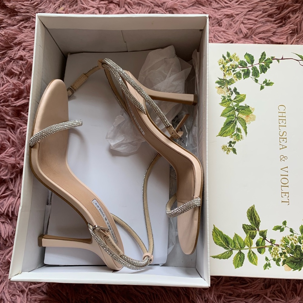 Almost Brand New Size 8 Nude and Diamond Heels by Chelsea & Violet Worn Once